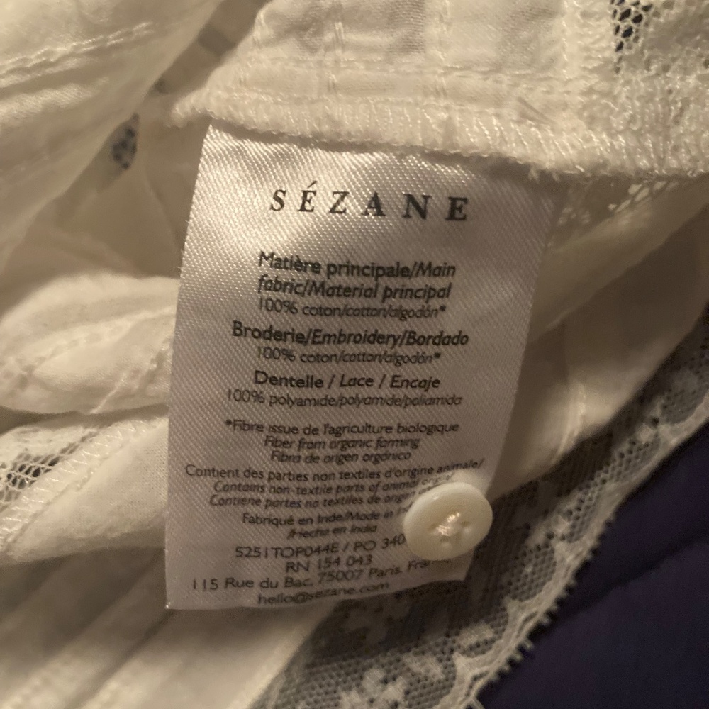 Sezane Shena Top Ecru - Size 14/46 NWOT - Picture 4 of 4